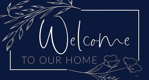 Welcome to Our Home Black Ornate Wood Framed Art Print with Double Matting by Lux + Me Designs