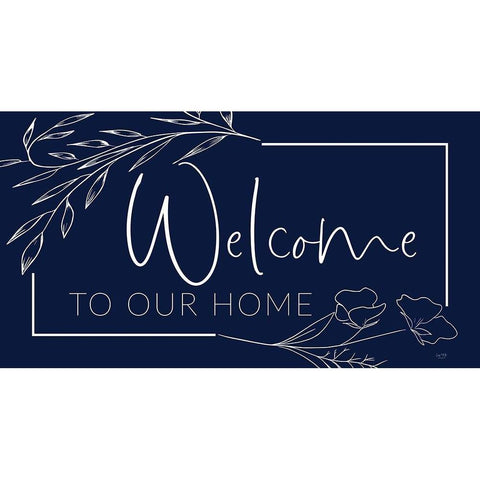 Welcome to Our Home Black Modern Wood Framed Art Print with Double Matting by Lux + Me Designs