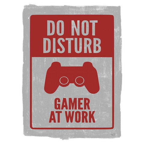 Gamer at Work Black Modern Wood Framed Art Print with Double Matting by Lux + Me Designs