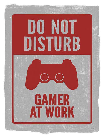 Gamer at Work Black Ornate Wood Framed Art Print with Double Matting by Lux + Me Designs