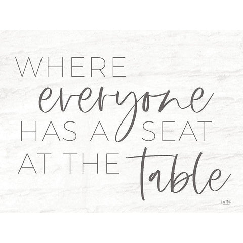 Everyone Has a Seat at the Table Black Modern Wood Framed Art Print with Double Matting by Lux + Me Designs