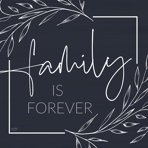 Family is Forever White Modern Wood Framed Art Print with Double Matting by Lux + Me Designs