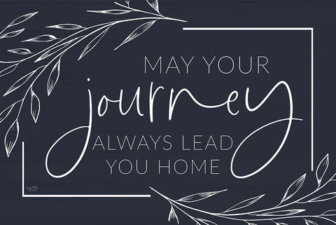 May Your Journey Lead Home Black Ornate Wood Framed Art Print with Double Matting by Lux + Me Designs