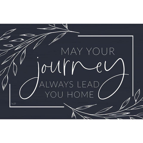 May Your Journey Lead Home Black Modern Wood Framed Art Print with Double Matting by Lux + Me Designs