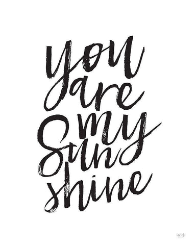 You are My Sunshine White Modern Wood Framed Art Print with Double Matting by Lux + Me Designs