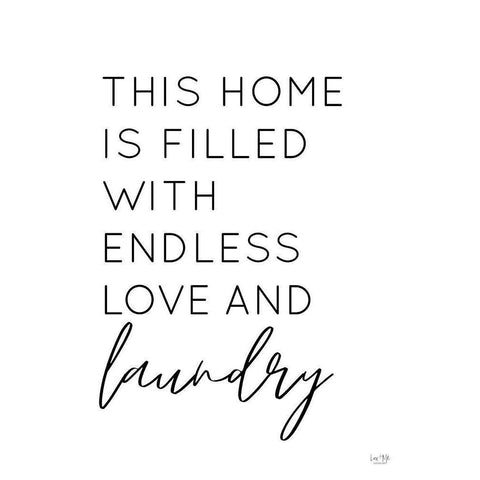 Endless Love and Laundry Black Modern Wood Framed Art Print by Lux + Me Designs