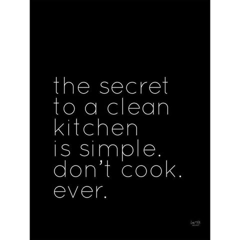 Secret to a Clean Kitchen White Modern Wood Framed Art Print by Lux + Me Designs