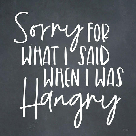 Hangry Black Modern Wood Framed Art Print with Double Matting by Lux + Me Designs