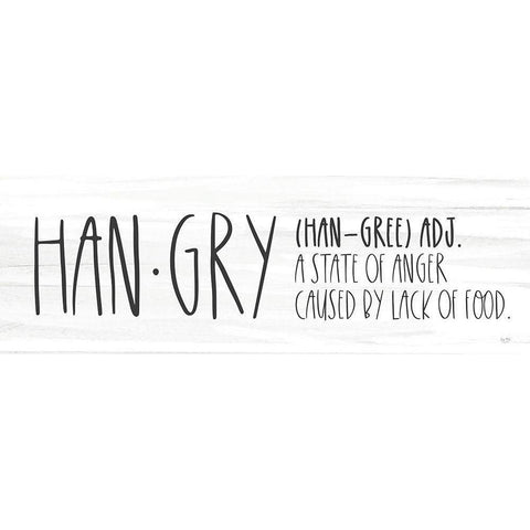 Hangry Definition Black Modern Wood Framed Art Print by Lux + Me Designs