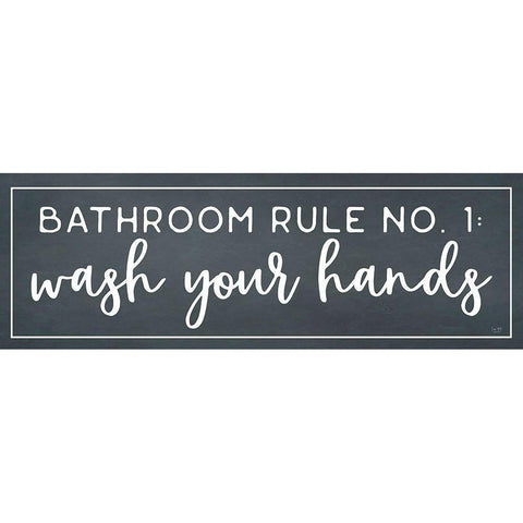 Bathroom Rule No. 1 Gold Ornate Wood Framed Art Print with Double Matting by Lux + Me Designs