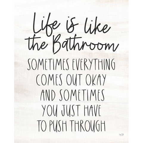 Life is Like the Bathroom Gold Ornate Wood Framed Art Print with Double Matting by Lux + Me Designs
