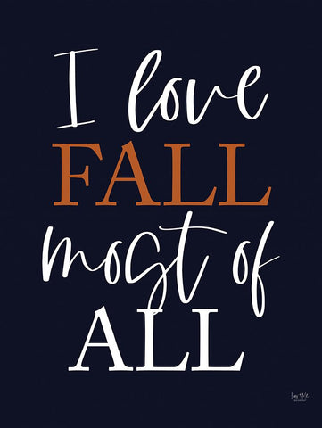 I Love Fall Black Modern Wood Framed Art Print by Lux + Me Designs