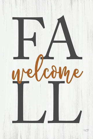 Welcome Fall White Modern Wood Framed Art Print with Double Matting by Lux + Me Designs