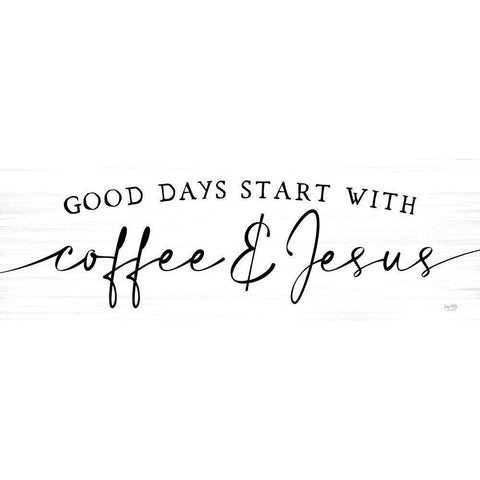 Coffee And Jesus    Black Modern Wood Framed Art Print with Double Matting by Lux + Me Designs