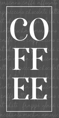 COFFEE    White Modern Wood Framed Art Print with Double Matting by Lux + Me Designs