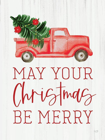 May Your Christmas Be Merry White Modern Wood Framed Art Print with Double Matting by Lux + Me Designs