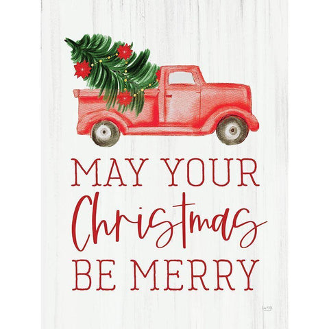 May Your Christmas Be Merry Black Modern Wood Framed Art Print with Double Matting by Lux + Me Designs