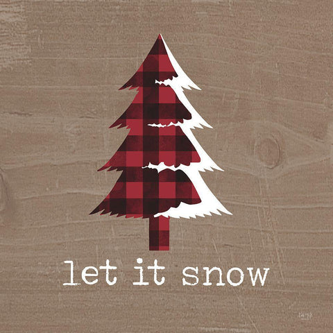 Let It Snow   Black Modern Wood Framed Art Print with Double Matting by Lux + Me Designs