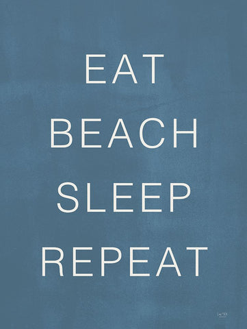 Eat Beach Sleep Repeat White Modern Wood Framed Art Print with Double Matting by Lux + Me Designs