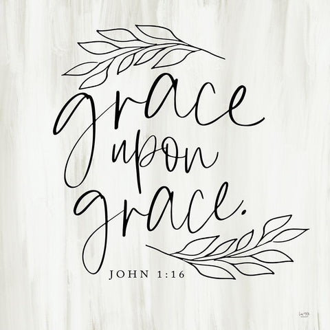 Grace Upon Grace Black Ornate Wood Framed Art Print with Double Matting by Lux + Me Designs