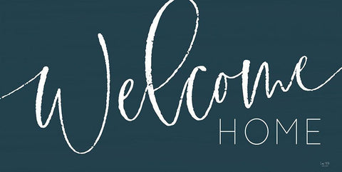 Welcome Home Black Ornate Wood Framed Art Print with Double Matting by Lux + Me Designs