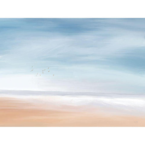 Honors Beach Black Modern Wood Framed Art Print by Lux + Me Designs