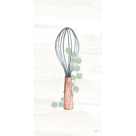 Kitchen Utensils - Wooden Whisk Black Modern Wood Framed Art Print with Double Matting by Lux + Me Designs