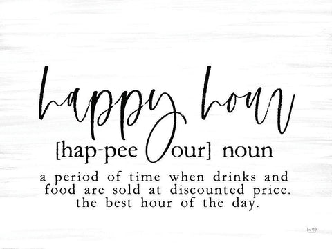 Happy Hour Definition White Modern Wood Framed Art Print with Double Matting by Lux + Me Designs