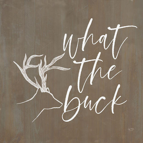 What the Buck Black Ornate Wood Framed Art Print with Double Matting by Lux + Me Designs