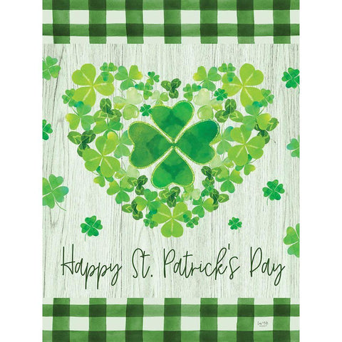 Happy St. Patricks Day Gold Ornate Wood Framed Art Print with Double Matting by Lux + Me Designs