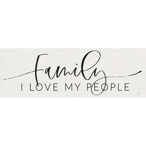 Family - I Love My People Gold Ornate Wood Framed Art Print with Double Matting by Lux + Me Designs