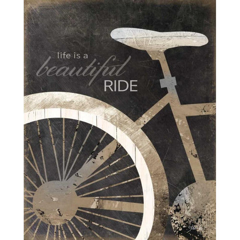 Life is a Beautiful Ride White Modern Wood Framed Art Print by Rae, Marla