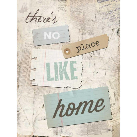 Theres No Place Like Home Gold Ornate Wood Framed Art Print with Double Matting by Rae, Marla