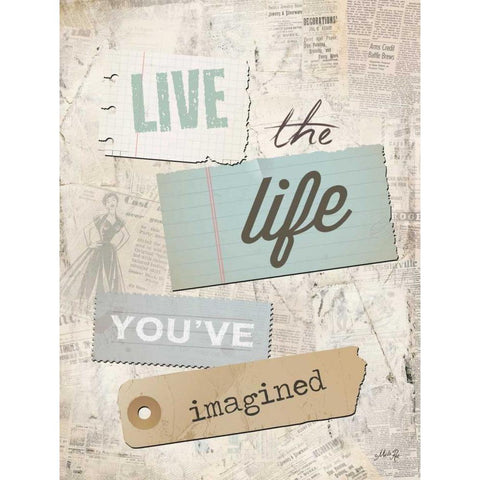 Live the Life Youve Imagined White Modern Wood Framed Art Print by Rae, Marla