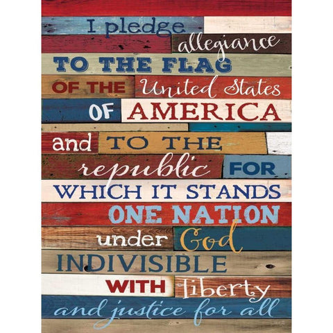 Pledge of Allegiance White Modern Wood Framed Art Print by Rae, Marla