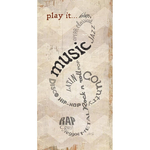 Play It White Modern Wood Framed Art Print by Rae, Marla