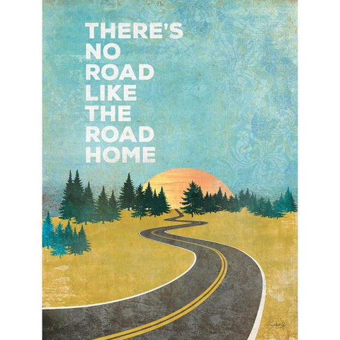 The Road Home White Modern Wood Framed Art Print by Rae, Marla