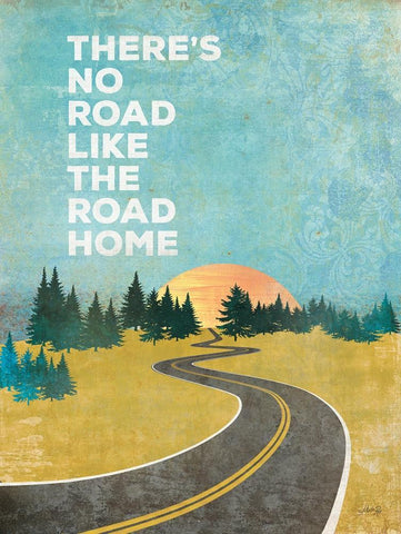 The Road Home White Modern Wood Framed Art Print with Double Matting by Rae, Marla