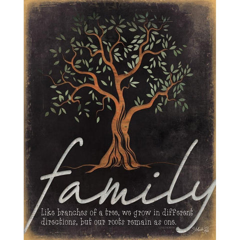 Family - Like Branches of a Tree Gold Ornate Wood Framed Art Print with Double Matting by Rae, Marla