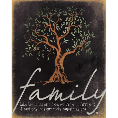 Family - Like Branches of a Tree Black Modern Wood Framed Art Print with Double Matting by Rae, Marla