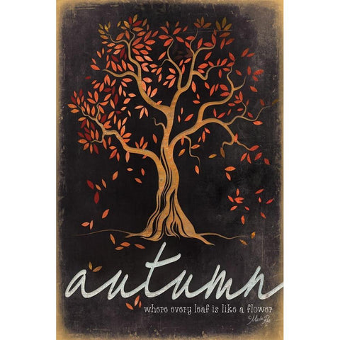 Autumn Black Modern Wood Framed Art Print with Double Matting by Rae, Marla