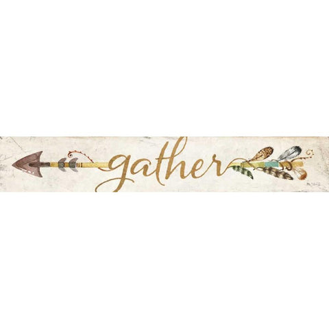 Gather Arrow Gold Ornate Wood Framed Art Print with Double Matting by Rae, Marla