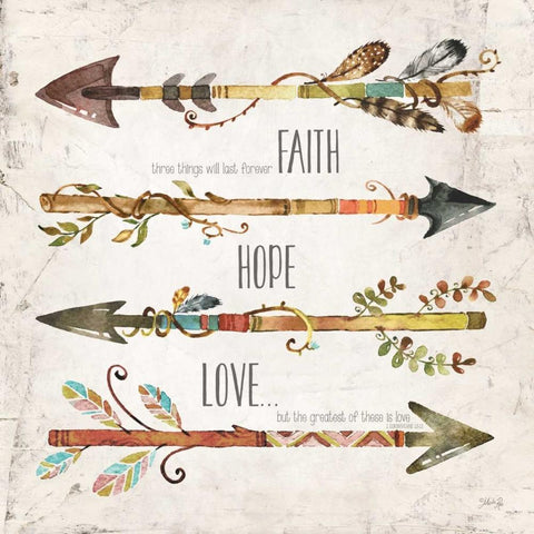 Faith, Hope, Love White Modern Wood Framed Art Print by Rae, Marla