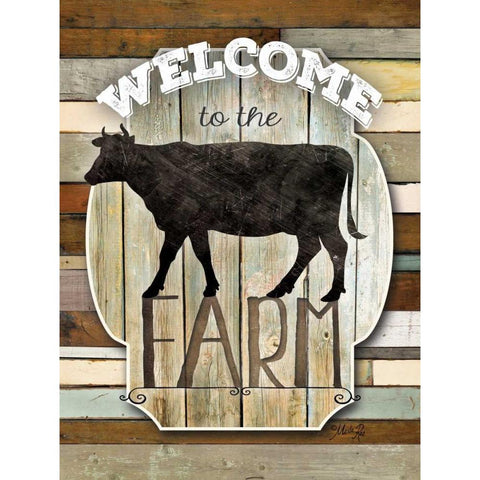 Welcome to the Farm Gold Ornate Wood Framed Art Print with Double Matting by Rae, Marla