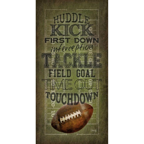 Football Talk  Gold Ornate Wood Framed Art Print with Double Matting by Rae, Marla