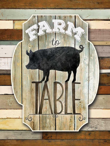 Farm to Table White Modern Wood Framed Art Print with Double Matting by Rae, Marla