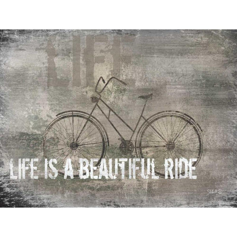 Life is a Beautiful Ride White Modern Wood Framed Art Print by Rae, Marla