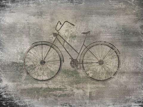 Bicycle White Modern Wood Framed Art Print with Double Matting by Rae, Marla