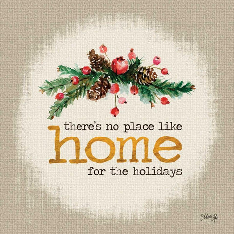 Home for the Holidays Black Ornate Wood Framed Art Print with Double Matting by Rae, Marla