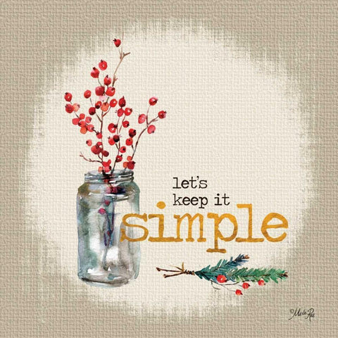 Keep It Simple White Modern Wood Framed Art Print with Double Matting by Rae, Marla